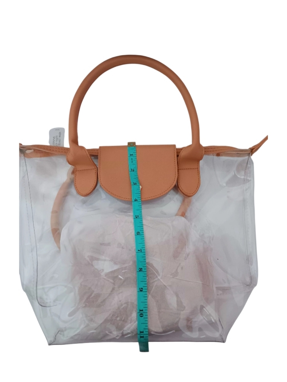 Clear Vinyl Beige Tote Bag - Picture 9 of 13